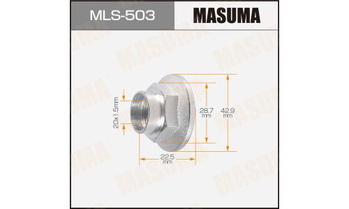 Гайка ШРУСа Masuma, M20x1.5(R), длина 22.5мм, под ключ 29мм, арт. MLS-503