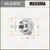 Гайка ШРУСа Masuma, M24x1.5(R), длина 23мм, под ключ 36мм, арт. MLS-505