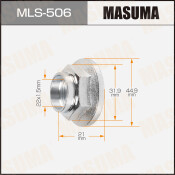 Гайка ШРУСа Masuma, M22x1.5(R), длина 21мм, под ключ 32мм, арт. MLS-506