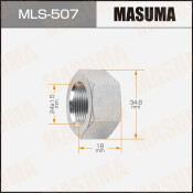 Гайка ШРУСа Masuma, M24x1.5(R), длина 18мм, под ключ 35мм, арт. MLS-507