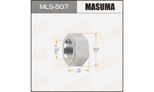 Гайка ШРУСа Masuma, M24x1.5(R), длина 18мм, под ключ 35мм, арт. MLS-507