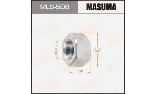 Гайка ШРУСа Masuma, M22x1.5(R), длина 18.2мм, под ключ 32мм, арт. MLS-508