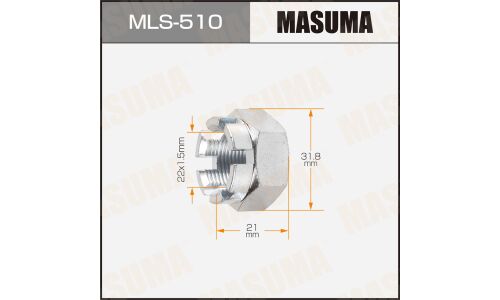 Гайка ШРУСа Masuma, M22x1.5(R), длина 21мм, под ключ 32мм, арт. MLS-510