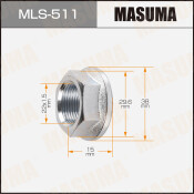 Гайка ШРУСа Masuma, M22x1.5(R), длина 15мм, под ключ 30мм, арт. MLS-511