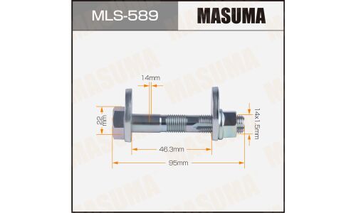 Комплект болта регулировочного (эксцентрика) Masuma MLS-589, для Toyota (OEM 90179-14069, 48190-30040, 48198-30060) (+гайка, шайба)