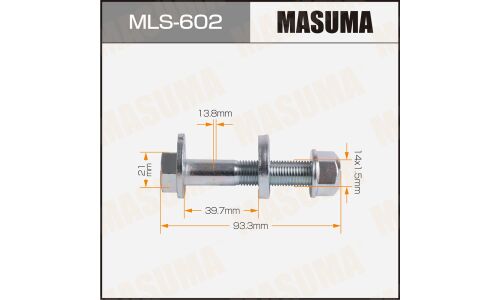 Комплект болта регулировочного (эксцентрика) Masuma MLS-602, для Infiniti/Nissan/Renault (OEM 54588-EN02B, 55226-EN10A, 55226-EN10B, 55227-50Y0A, 54588-JG00A) (+гайка, шайба)