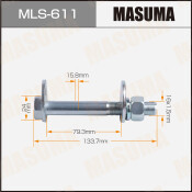 Комплект болта регулировочного (эксцентрика) Masuma MLS-611, для Mazda (OEM 99928-1600, S083-34-430B, S083-34-433B) (+гайка, шайба)
