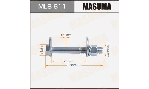 Комплект болта регулировочного (эксцентрика) Masuma MLS-611, для Mazda (OEM 99928-1600, S083-34-430B, S083-34-433B) (+гайка, шайба)