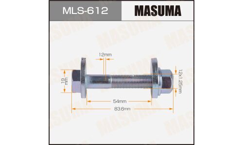 Комплект болта регулировочного (эксцентрика) Masuma MLS-612, для Nissan (OEM 40262-JA000, 55226-AG010, 55226-AG01A, 55227-52F11, 55227-52F1B ) (+гайка, шайба)