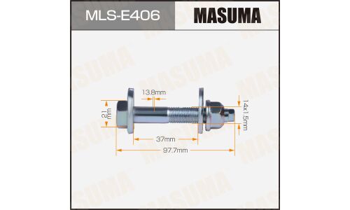 Комплект болта регулировочного (эксцентрика) Masuma MLS-E406, для Nissan/Renault (OEM 8200835820, 7703034265, 8200843874, 01436-00Q2G, 54473-00Q0A) (+гайка, шайба)