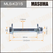 Комплект болта регулировочного (эксцентрика) Masuma MLS-K315, для SsangYong (OEM 4454209000, 4455008000, 4458008000, 4458009000, 4458009010) (+гайка, шайба)