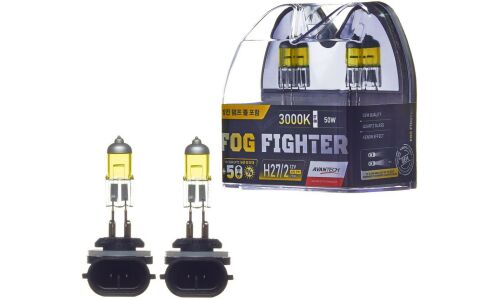 Лампа галогенная Avantech Fog Fighter H27W/2 (PGJ13, T9), 12В, 27Вт (соответствует 50Вт), 3000К, комплект 2 шт, арт. AB3028