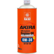 Масло моторное Akira Engine Oil 0w30, синтетическое, API SP, ILSAC GF-6A, для бензинового двигателя, 1л, арт. A00032233-001