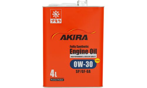 Масло моторное Akira Engine Oil 0w30, синтетическое, API SP, ILSAC GF-6A, для бензинового двигателя, 4л, арт. A00032234-004