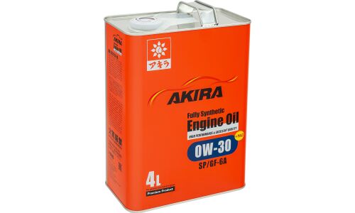 Масло моторное Akira Engine Oil 0w30, синтетическое, API SP, ILSAC GF-6A, для бензинового двигателя, 4л, арт. A00032234-004
