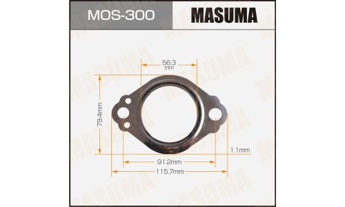 Прокладки глушителя MASUMA, 56.3x129.5x1.1