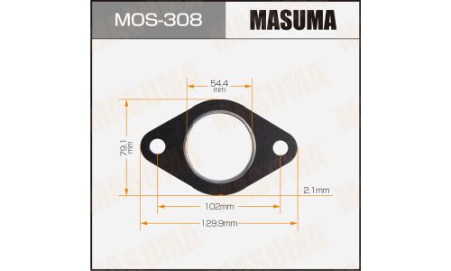 Прокладка выхлопной трубы Masuma, 54.4x129.9x2.1мм, арт. MOS-308
