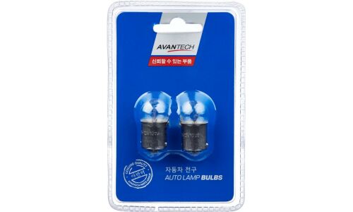 Лампа Avantech Autolamp Bulbs R10W (BA15s, G18), 10В, 12Вт, комплект 2 шт, арт. AIB3441P