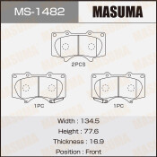 Колодки тормозные дисковые Masuma передние, комплект на ось (4 шт), арт. MS-1482