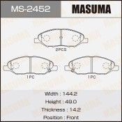 Колодки тормозные дисковые Masuma передние, комплект на ось (4 шт), арт. MS-2452