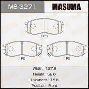 Колодки тормозные дисковые Masuma передние, комплект на ось (4 шт), арт. MS-3271