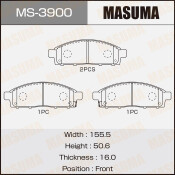 Колодки тормозные дисковые Masuma передние, комплект на ось (4 шт), арт. MS-3900