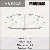Колодки тормозные дисковые Masuma задние, комплект на ось (4 шт), арт. MS-5203