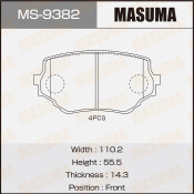 Колодки тормозные дисковые Masuma передние, комплект на ось (4 шт), арт. MS-9382