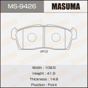 Колодки тормозные дисковые Masuma передние, комплект на ось (4 шт), арт. MS-9426