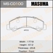 Колодки тормозные барабанные Masuma, комплект на ось (4 шт), арт. MS-C0100