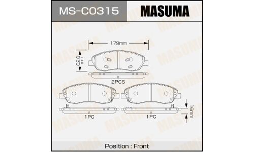 Колодки дисковые MASUMA, PN6054 front (1/8)