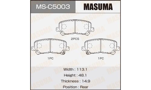 Колодки дисковые MASUMA, PN28002 rear (1/12)