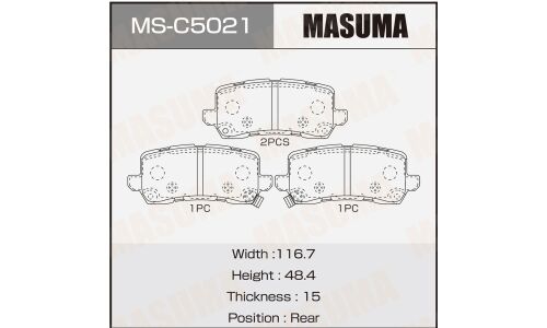 Колодки тормозные дисковые Masuma, передние, для Honda Legend, комплект на ось (4 шт), арт. MS-C5021