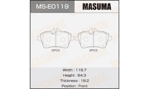 Колодки дисковые MASUMA, PN0489, P50056 front (1/12)