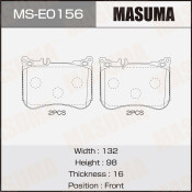 Колодки тормозные дисковые Masuma, передние, комплект на ось (4 шт), арт. MS-E0156