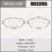 Колодки тормозные дисковые Masuma передние, комплект на ось (4 шт), арт. MS-E0166
