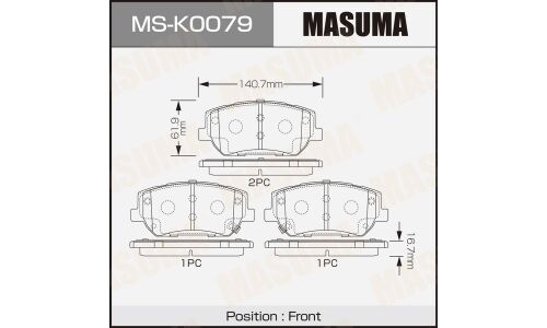 Колодки дисковые MASUMA, PN6122 front (1/12)