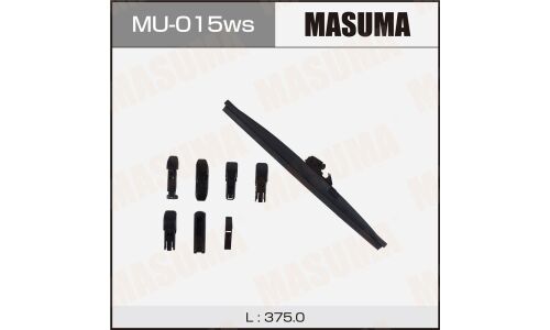 Щетка стеклоочистителя Masuma Optimum 375мм (15") каркасная зимняя, 6 переходников, 1 шт, арт. MU-015ws
