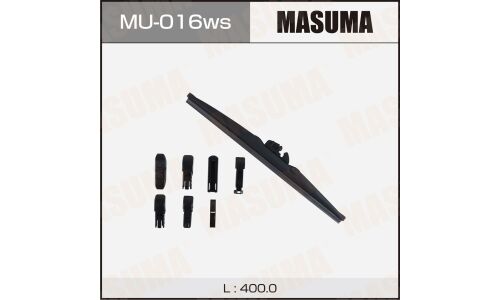 Щетка стеклоочистителя Masuma Optimum 400мм (16") каркасная зимняя, 6 переходников, 1 шт, арт. MU-016ws