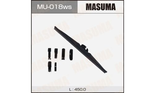 Щетка стеклоочистителя Masuma Optimum 450мм (18") каркасная зимняя, 6 переходников, 1 шт, арт. MU-018ws