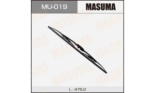 Щетка стеклоочистителя Masuma Nano Graphite 475мм (19") каркасная, летняя, с графитовым напылением, крепление J-Hook, 1 шт, арт. MU-019