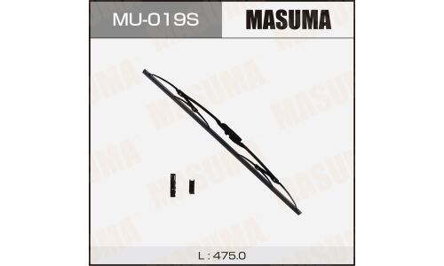 Щетка стеклоочистителя Masuma Optimum 475мм (19") каркасная, летняя, крепления J-Hook, Side Pin, Bayonet, 1 шт, арт. MU-019S