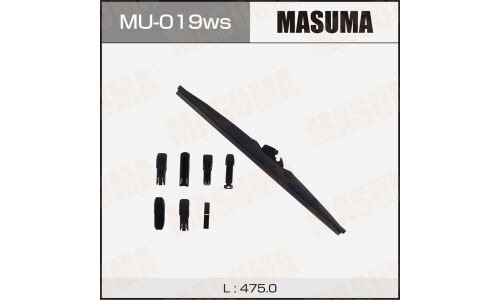 Щетка стеклоочистителя Masuma Optimum 475мм (19") каркасная зимняя, 6 переходников, 1 шт, арт. MU-019ws