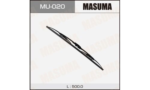 Щетка стеклоочистителя Masuma Nano Graphite 500мм (20") каркасная, летняя, с графитовым напылением, крепление J-Hook, 1 шт, арт. MU-020