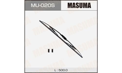 Щетка стеклоочистителя Masuma Optimum 500мм (20") каркасная, летняя, крепления J-Hook, Side Pin, Bayonet, 1 шт, арт. MU-020S