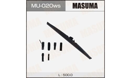 Щетка стеклоочистителя Masuma Optimum 500мм (20") каркасная зимняя, 6 переходников, 1 шт, арт. MU-020ws