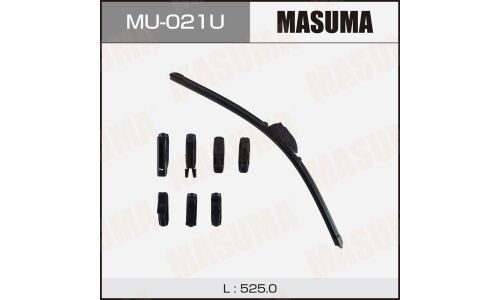 Щетка стеклоочистителя Masuma 525мм (21") бескаркасная, всесезонная, 8 переходников, 1 шт, арт. MU-021U