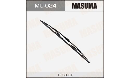 Щетка стеклоочистителя Masuma Nano Graphite 600мм (24") каркасная, летняя, с графитовым напылением, крепление J-Hook, 1 шт, арт. MU-024
