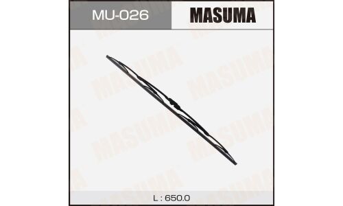 Щетка стеклоочистителя Masuma Nano Graphite 650мм (26") каркасная, летняя, с графитовым напылением, крепление J-Hook, 1 шт, арт. MU-026