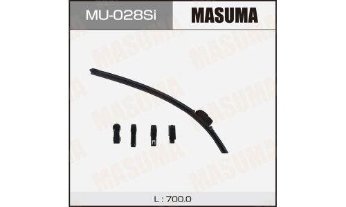 Щетка стеклоочистителя Masuma Silicone 700мм (28") бескаркасная, всесезонная, силиконовая, 13 переходников, 1 шт, арт. MU-028Si